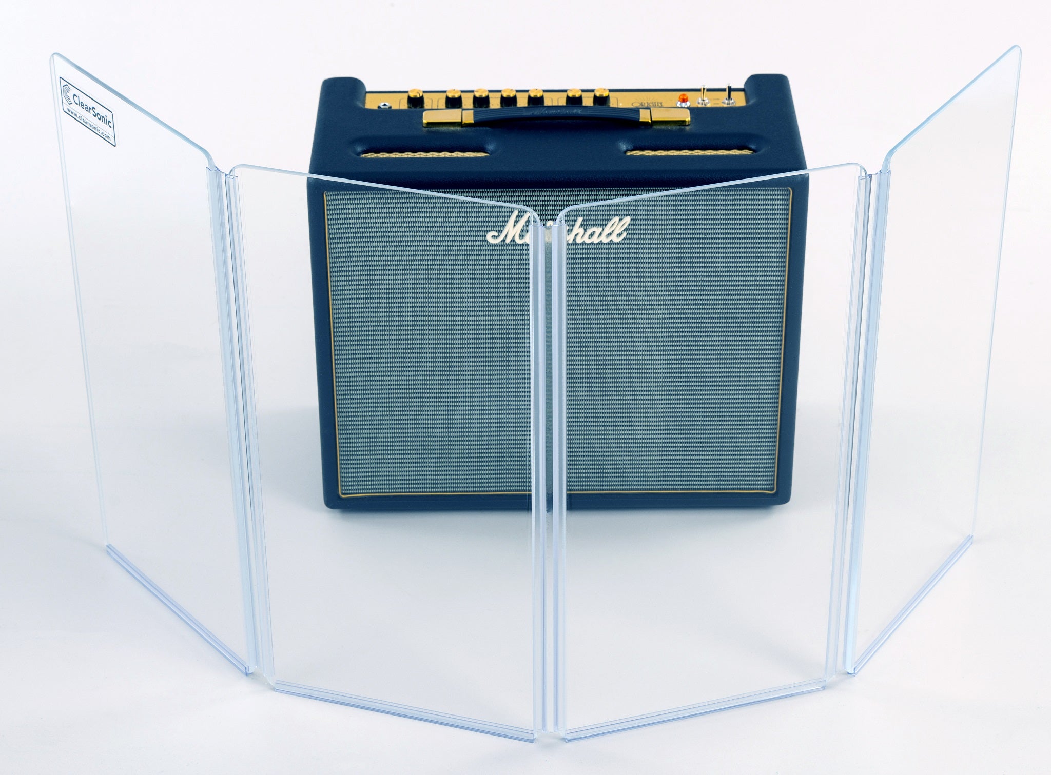 A1224 -2β High with 12" Panels  Acrylic Amp Shield - Full-length Hinge - Cable Cutouts