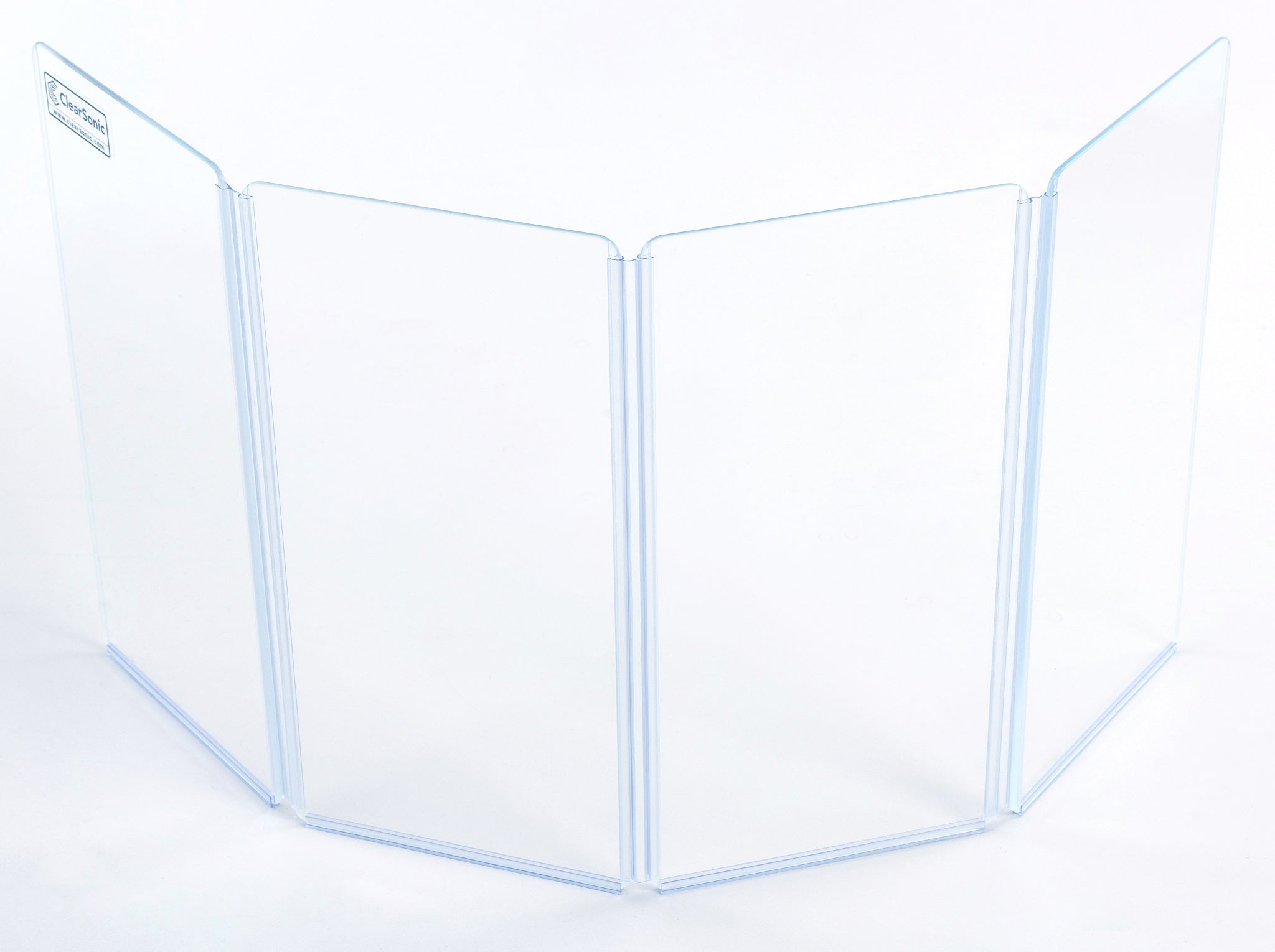 A1224x4 - 4β W x 2β H - 4-Panel Acrylic Amp Shield - Full-length Hinge - Cable Cutouts