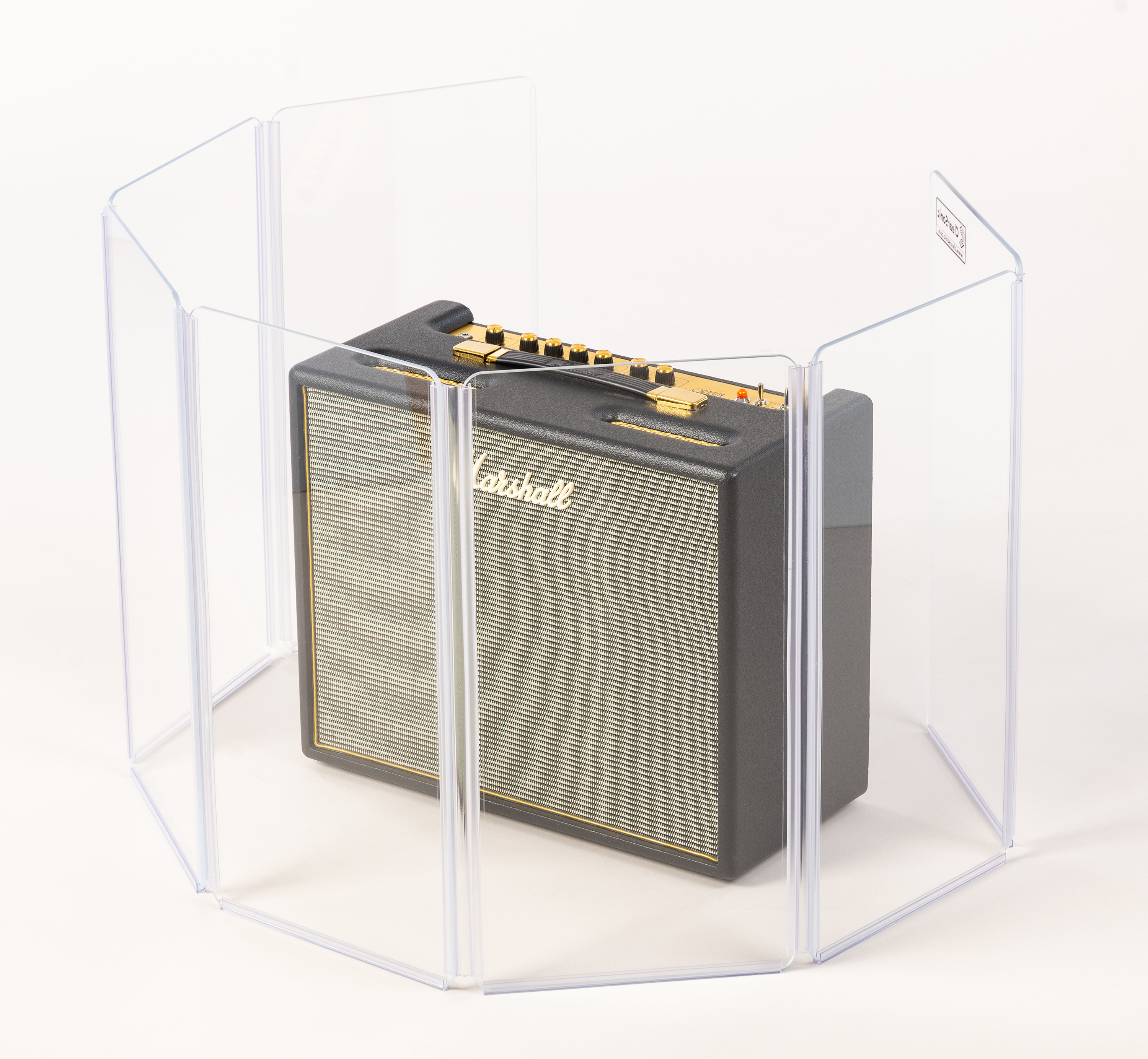 A1224x7 - 7’ W x 2’ H - 7-Panel Acrylic Amp Shield