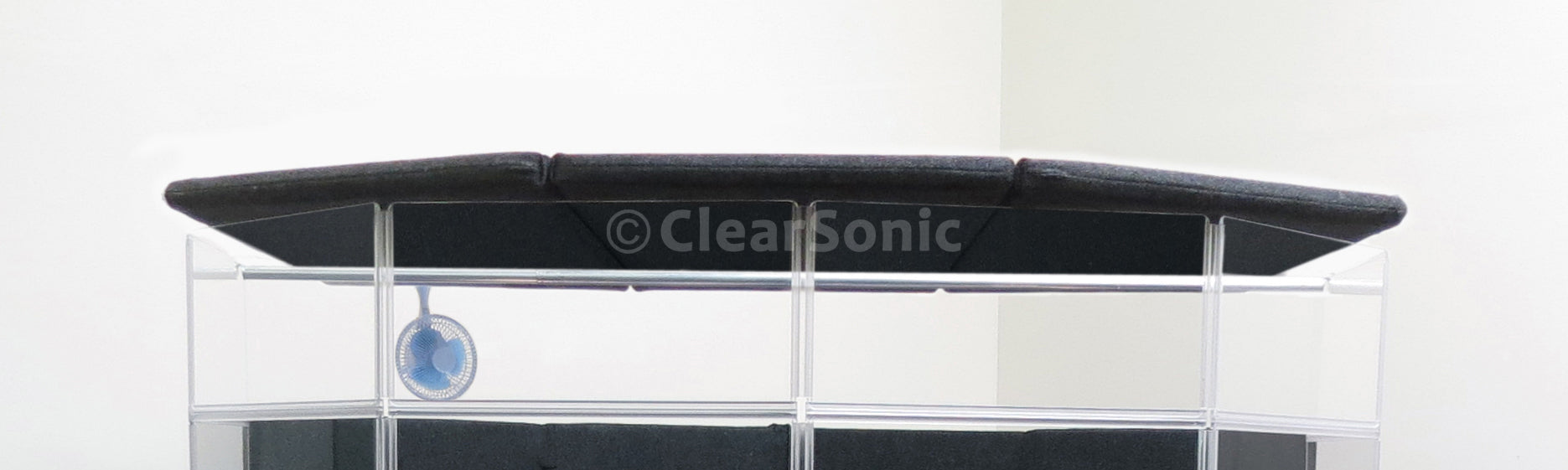 An example of an SL7266 DrumShield Cover on top of an isolation booth