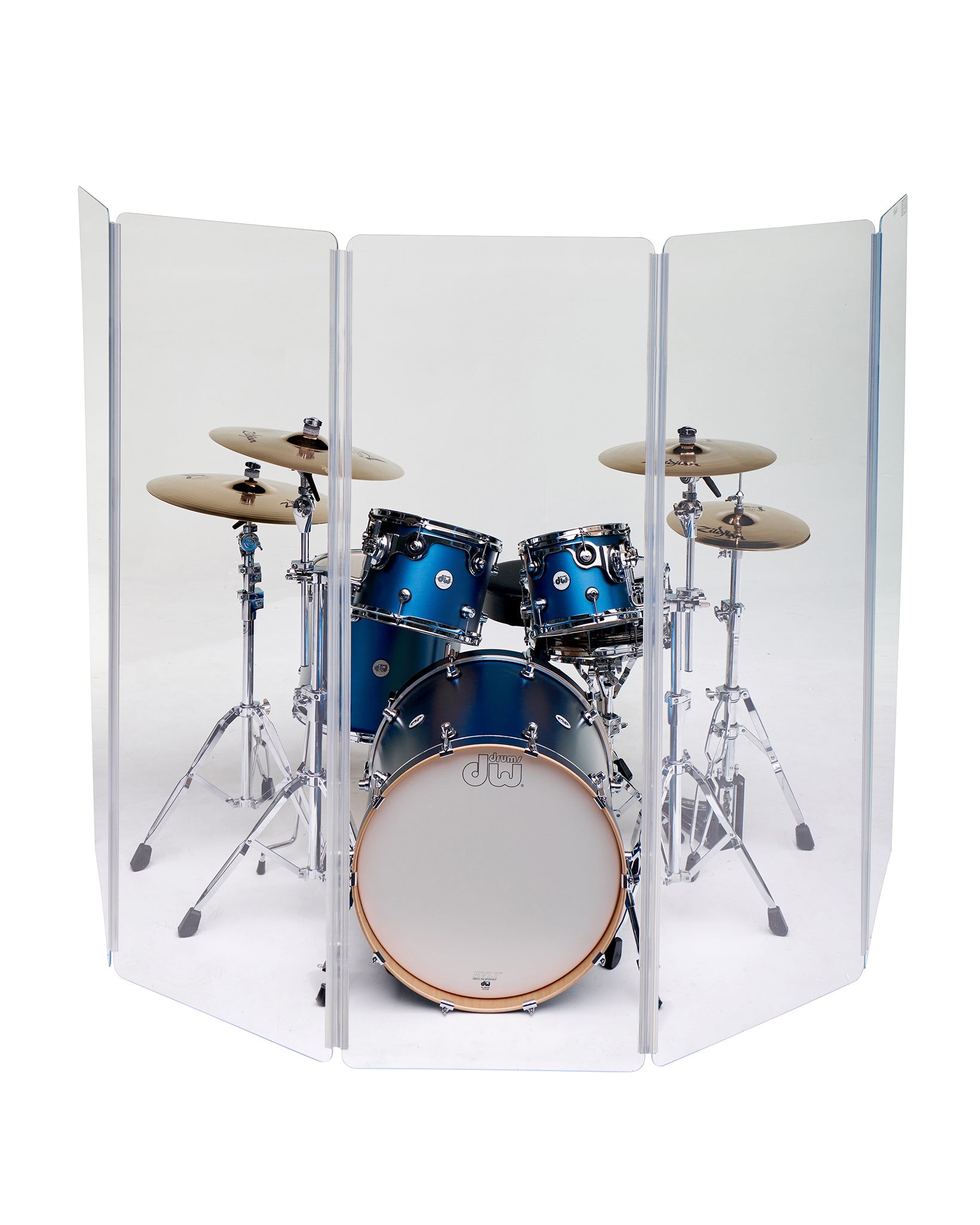 LITE2466x5 - 5.5 ft. Tall, 5-panel ultra portable Drum Shield - 3/16" Thick Acrylic