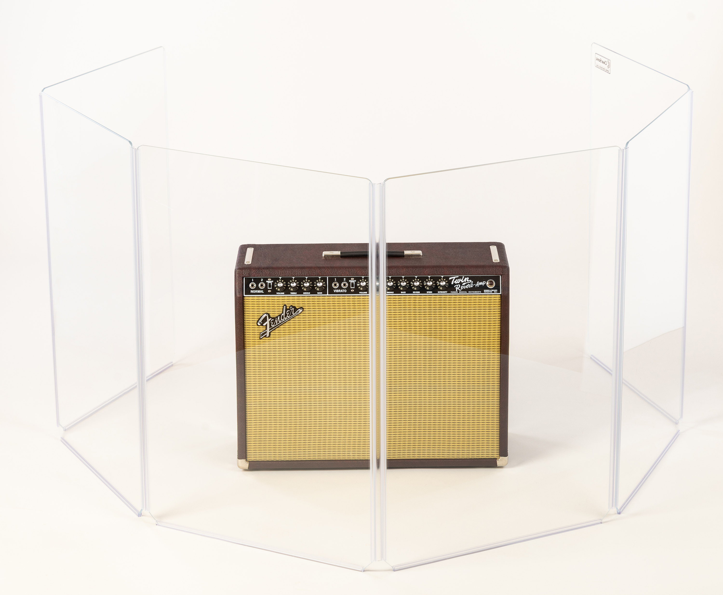 A2436x7 - 3 ft. Tall, 7-Panel Acrylic Amp Shield