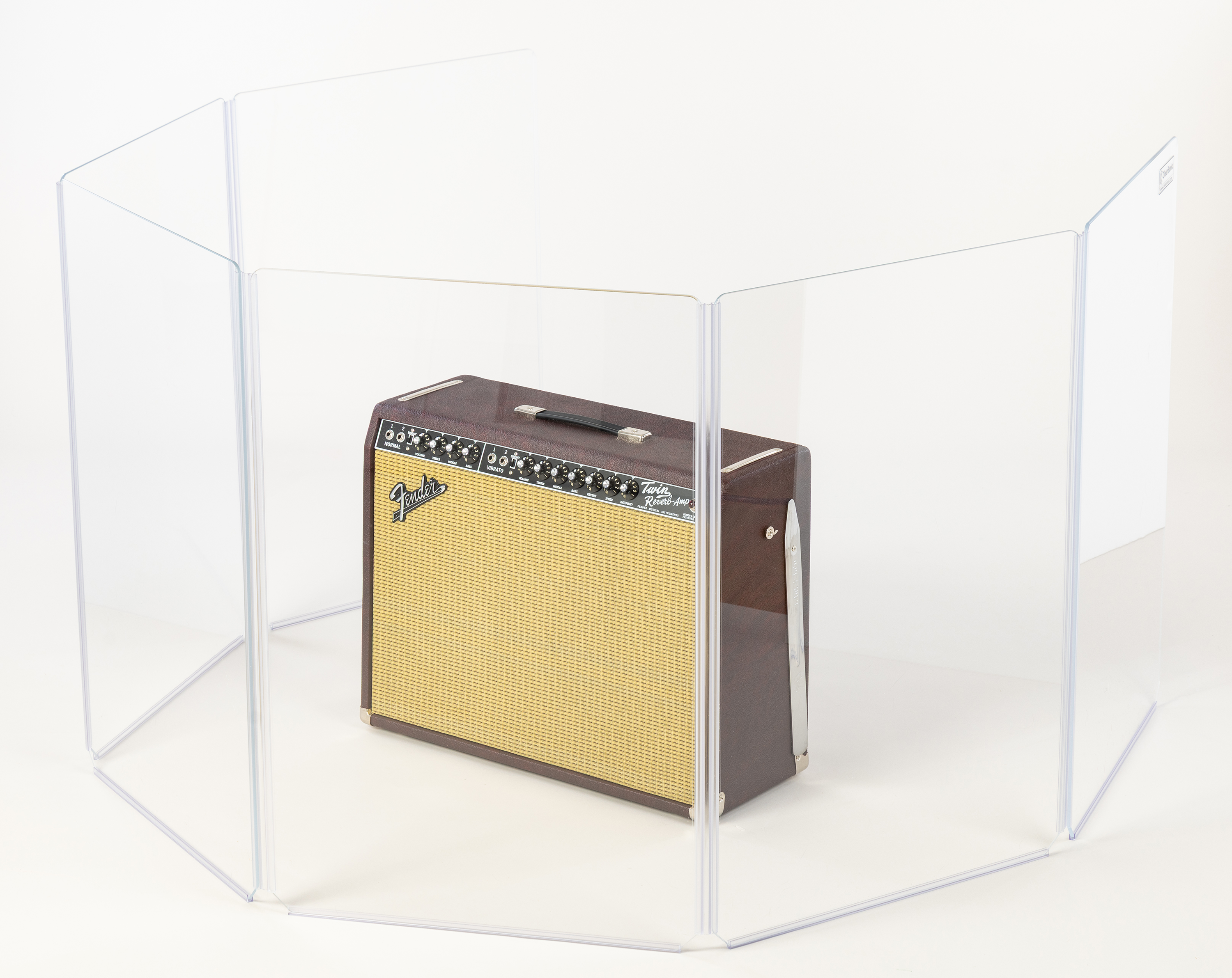 A2436x7 - 3 ft. Tall, 7-Panel Acrylic Amp Shield