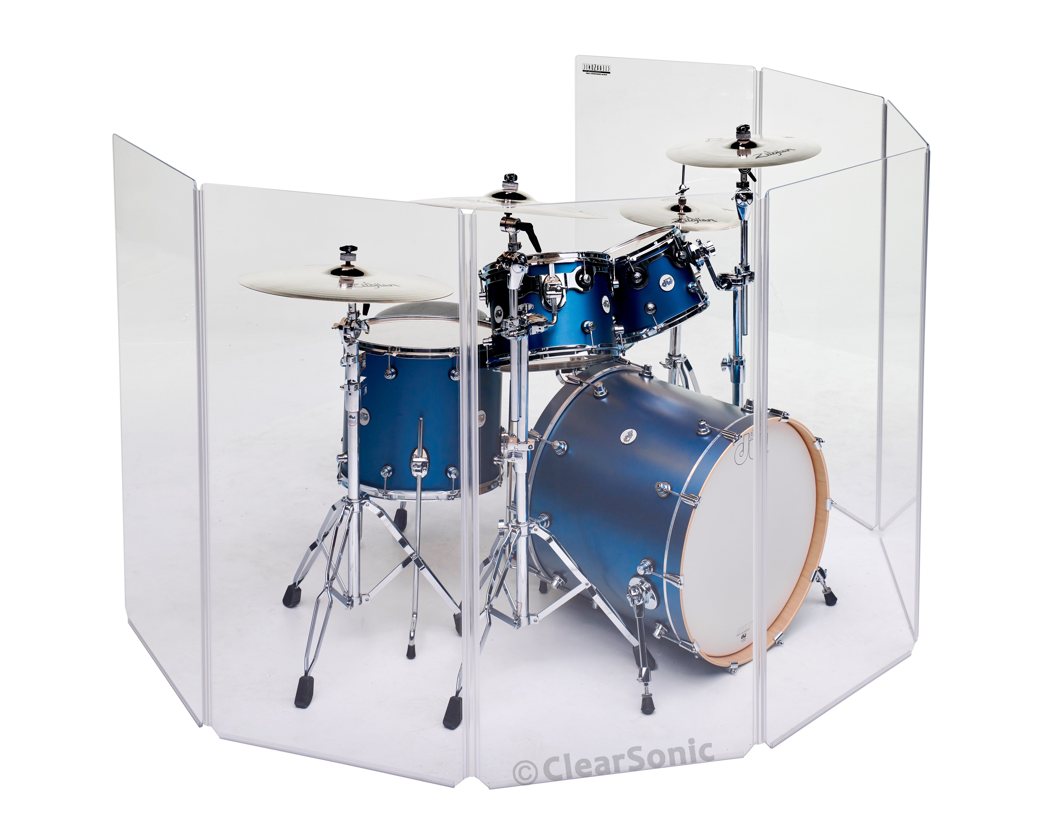 A2448x7 - 4 ft. Tall, 7-panel Acrylic Drum Shield – ClearSonic