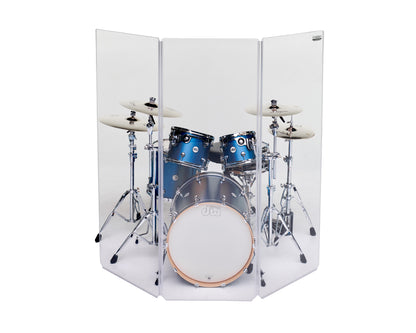 A2466x5 - 5.5 ft. Tall, 5-Panel Acrylic Drum Shield with Flexible Full-Length Hinges and Cable Cutouts