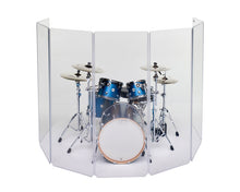 The A2466x7 drum shield wrapped around a 5-piece drum kit.