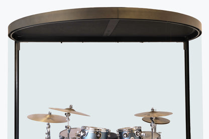 Curved7 with Halo7 Roof   Seamless Curved Drum Shield 7 ft wide with Roof