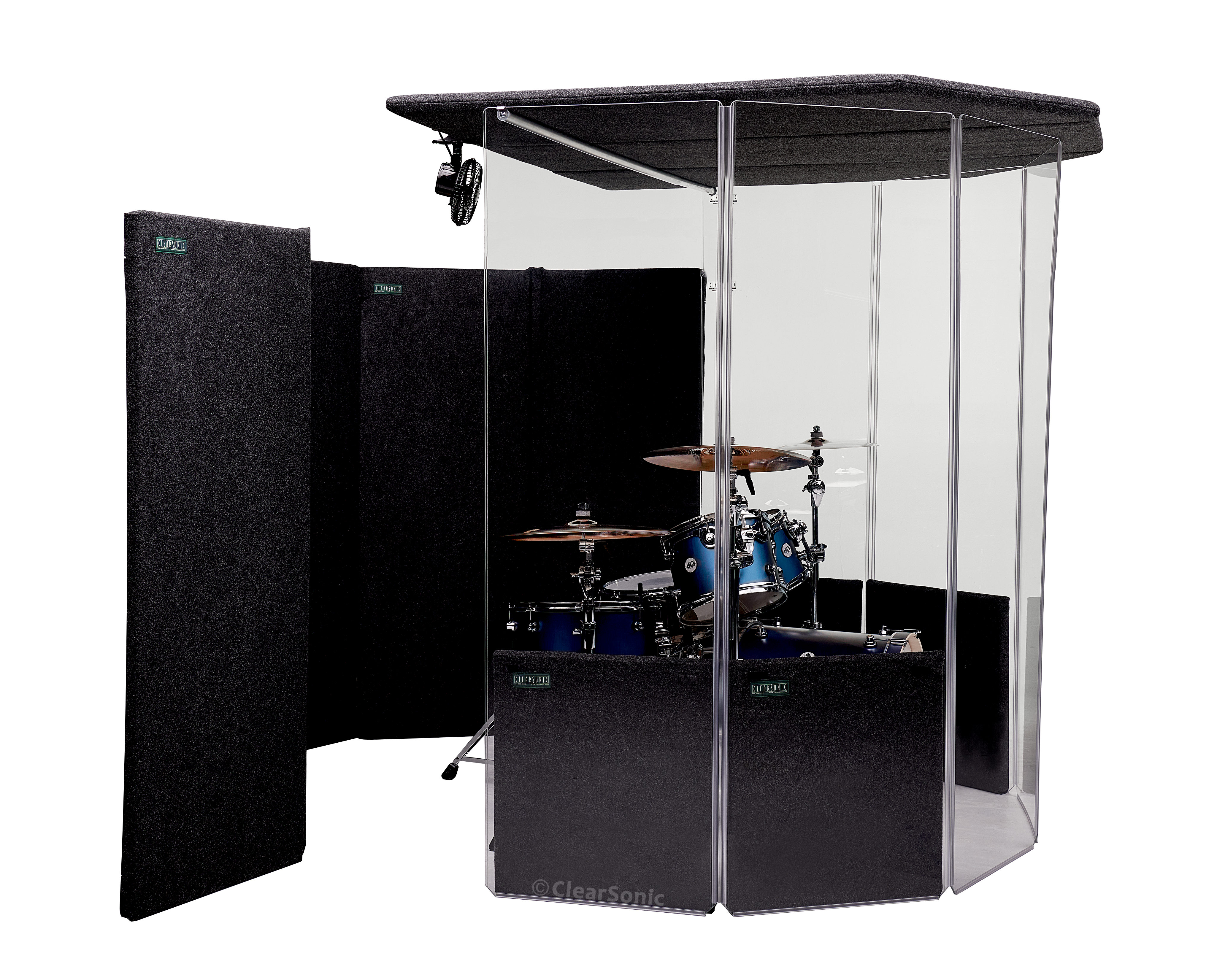 IPB 78" - IsoPac B Portable Drum Isolation Booth     6’ W x 7’ D x 6.5’ H