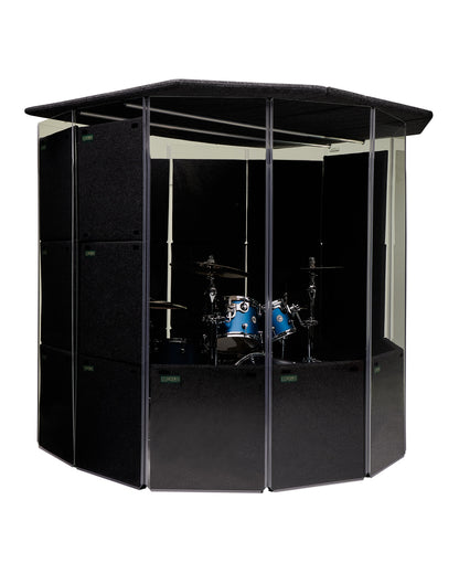 MMP 78" - MiniMegaPac 78" Portable Isolation Booth for Drums - 7’ W x 6.5’ D x 6.5’ H - 60-70% Volume Reduction