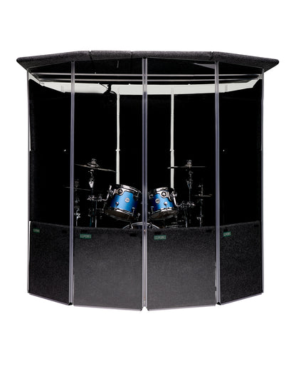 MMP 78" - MiniMegaPac 78" Portable Isolation Booth for Drums - 7’ W x 6.5’ D x 6.5’ H - 60-70% Volume Reduction