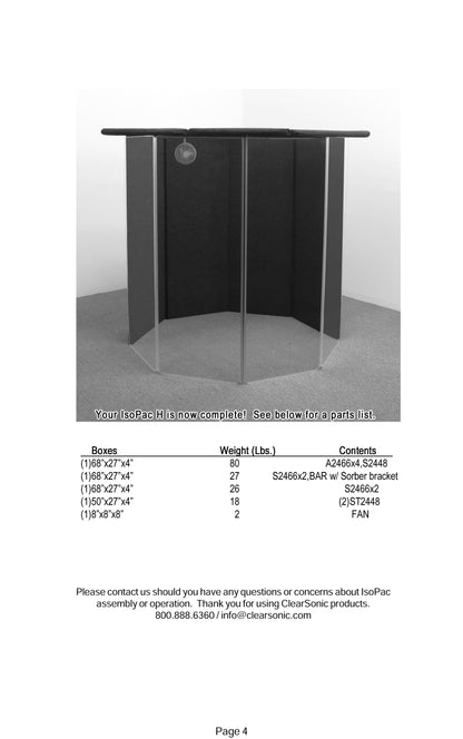 IPH - IsoPac H Portable Isolation Booth for Vocals & Podcasting - 5’ W x 5’ D x 5.5’ H - 50-60% Volume Reduction