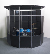 A2466x7 - 5.5 ft. Tall, 7-Panel Acrylic Drumshield with Flexible Full-Length Hinges and Cable Cutouts
